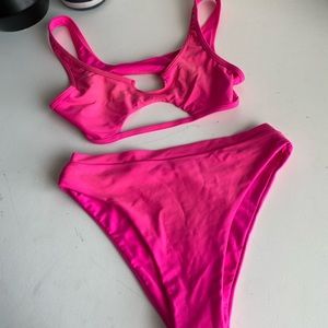SHEIN Pink cutout Bikini